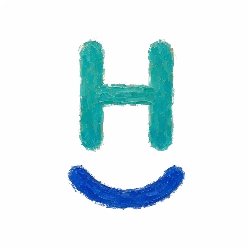 HappyPal H mark with impasto paint texture