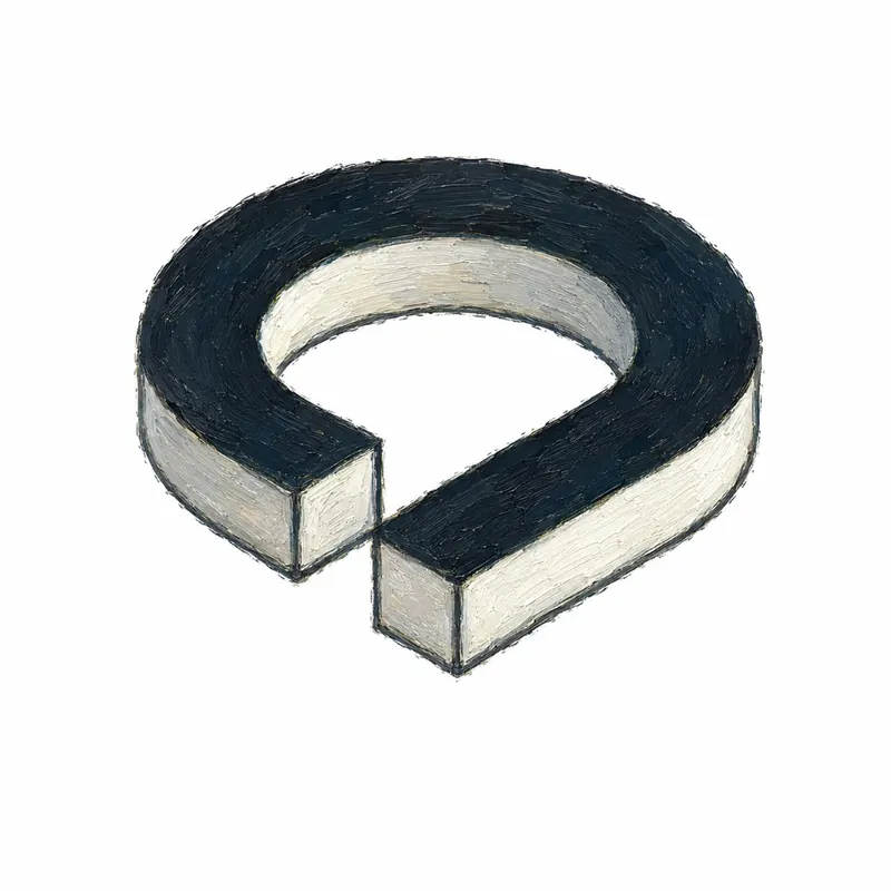 Painted isometric ring mark on white.